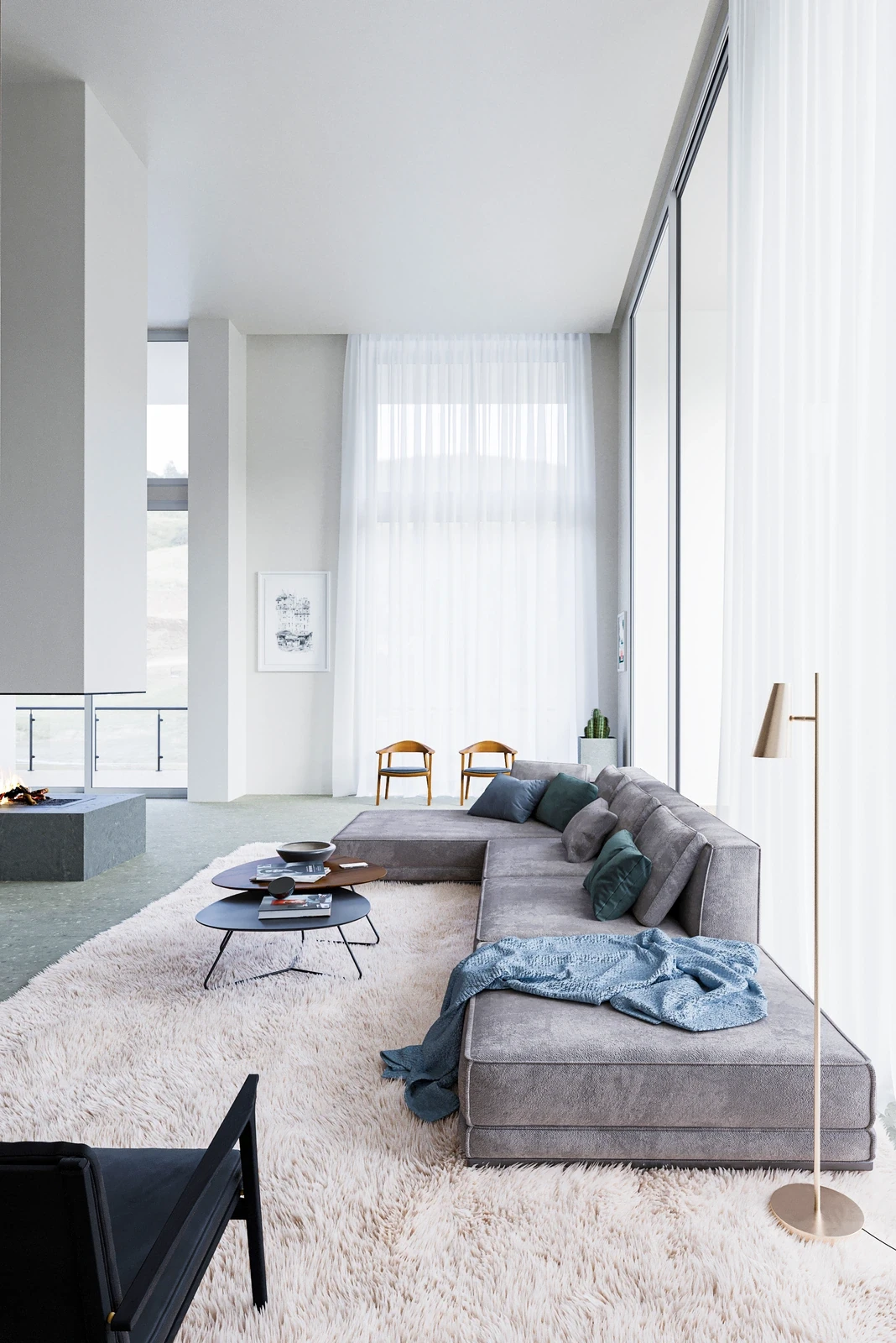 Soft daylight apartment interior with a restrained neutral palette